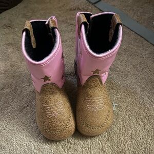 Charming Pink and Tan Kids Boots
